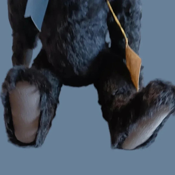 Terry Klink vtg yesterday's memories mohair bear '16" blk/gray - Picture 5 of 7